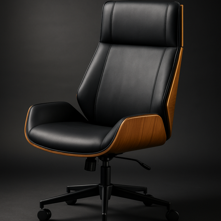 Ergonomic Executive High Back Chair – Plush Black Vinyl Comfort | Office Seating | Trufairs