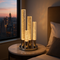 Lumina Crystal Tower 5-Light Dimmable Table Lamp in Chrome