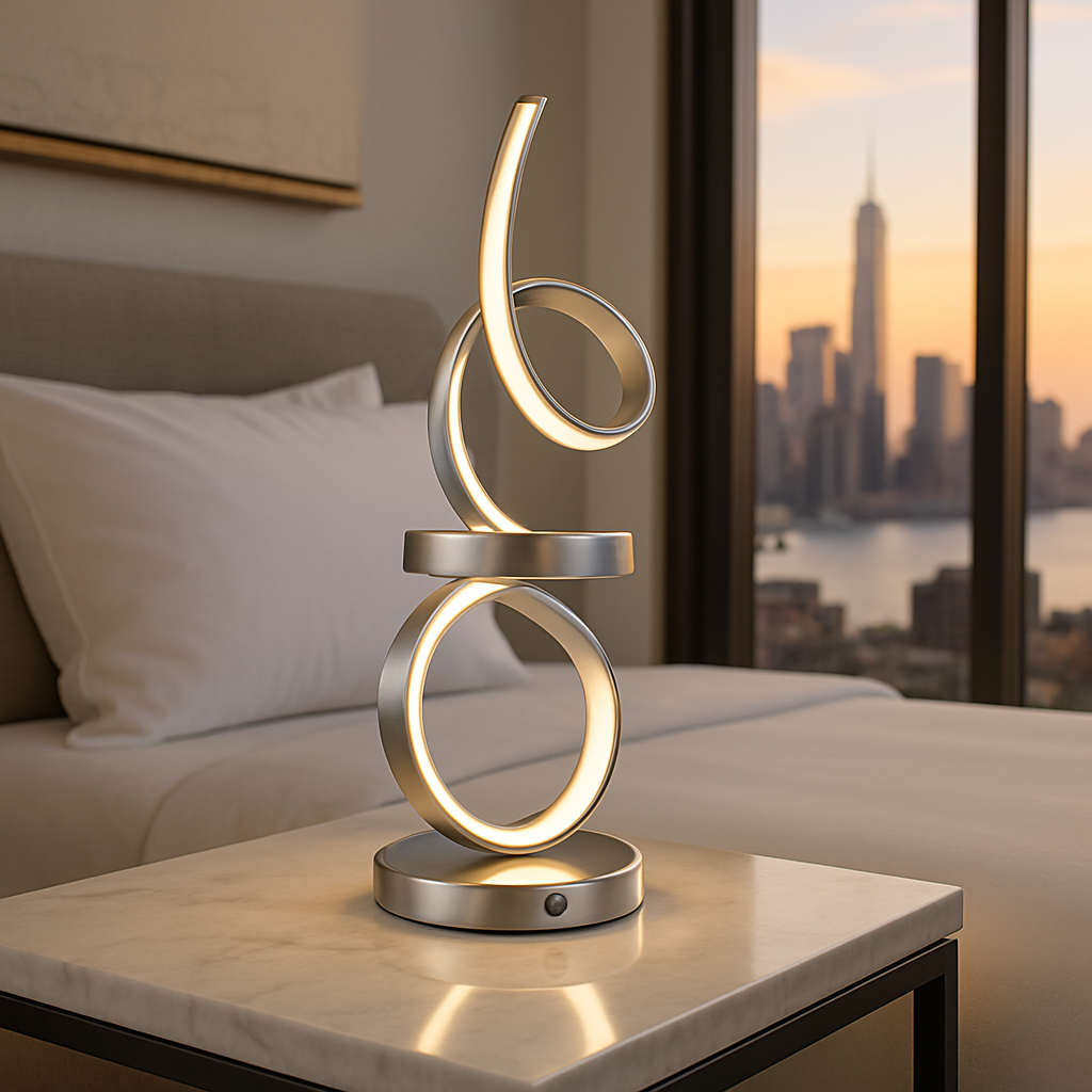 Amsterdam Elite Touch Dimmer LED Table Lamp in Polished Silver