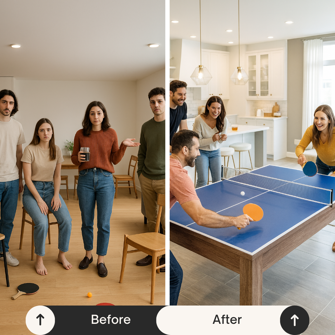 Bonker 3-in-1 Table Brown – Convertible Dining, Pool & Ping Pong Table | Game & Dining Furniture | Trufairs