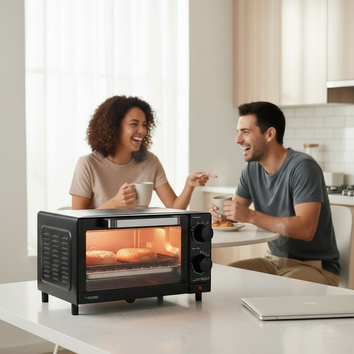 4 Slice Countertop Toaster Oven with 3 Settings, includes Baking Rack and Pan, New
