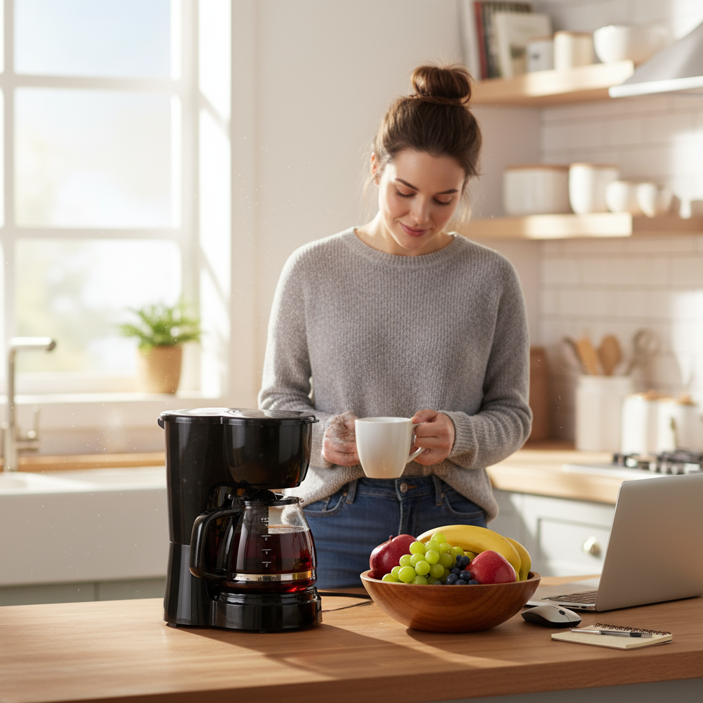 5-Cup Drip Coffee Maker Black, New