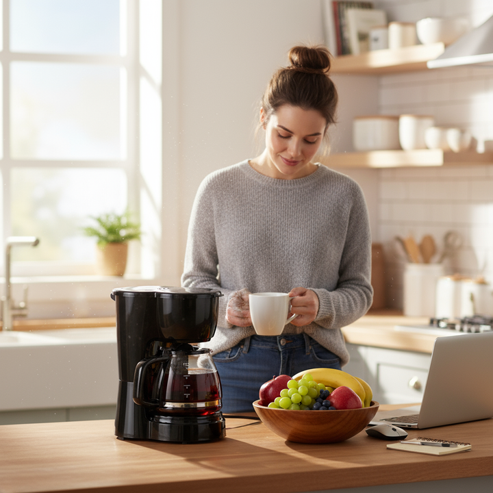 5-Cup Drip Coffee Maker Black, New