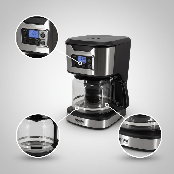 Better Chef 12-Cup Programmable Coffee Maker with Stainless Steel Accents