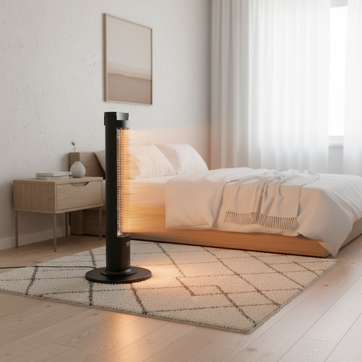 VEVOR Infrared Heater, 1500W Remote Control Electric Space Heater, Patio Heater w/ 3 Speeds & Timer & Tip-Over Protection, Outdoor/Outdoor for Bedroom,Studio,Porch,Dining Room,Studio, Stand,40in L