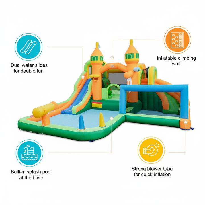 Kids Inflatable Water Slide for Yard Lawn (Without Blower)