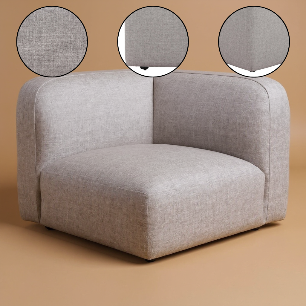 Biak Corner Chair Gray – Modern Durable Modular Seating | Accent Chair | Trufairs