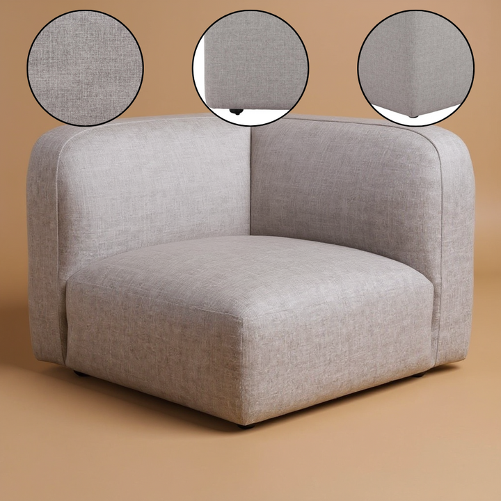 Biak Corner Chair Gray – Modern Durable Modular Seating | Accent Chair | Trufairs