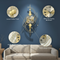 39.4" 3D Modern Metal Oversized Wall Clock with Golden Geometric Frame for Living Room