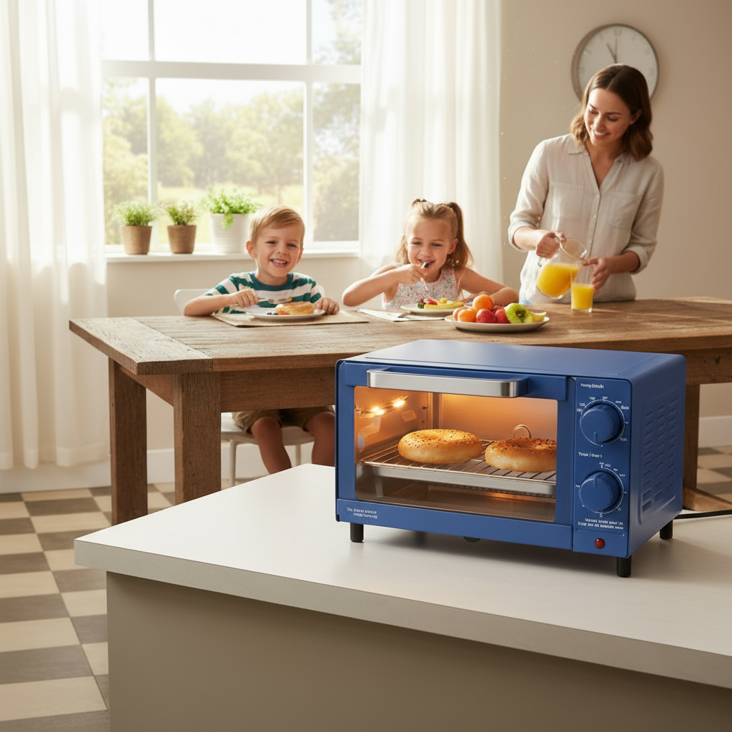 4 Slice Countertop Toaster Oven with 3 Settings, includes Baking Rack and Pan, New