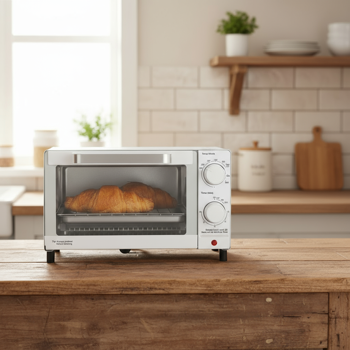4 Slice Countertop Toaster Oven with 3 Settings, includes Baking Rack and Pan, New