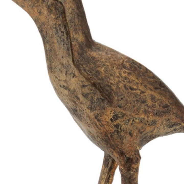Set of Three Brown And Gold Polyresin Bird Figurine