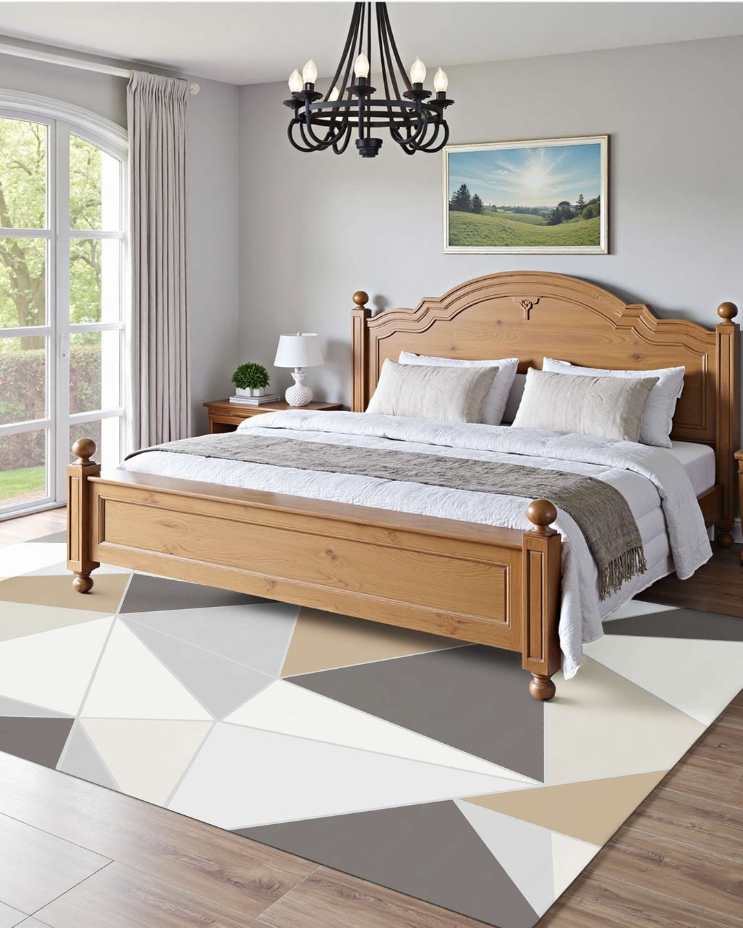 VEVOR Area Rug, 5 x 7 ft Large Washable Rug, Non-Slip and Tear-Resistant Soft Carpet, Pet & Child Friendly Modern Area Rugs, Indoor Mat for Bedroom, Office, Living Room, Kids Room, Entryway, Blue