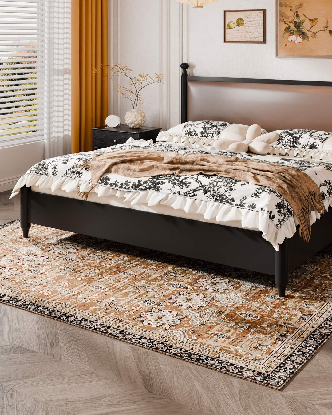 VEVOR Area Rug, 5 x 7 ft Large Washable Rug, Non-Slip and Tear-Resistant Soft Carpet, Pet & Child Friendly Modern Area Rugs, Indoor Mat for Bedroom, Office, Living Room, Kids Room, Entryway, Blue