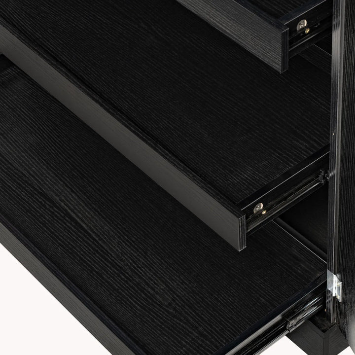 72" Fluted Kitchen Pantry Cabinet with 3 Keyboard Drawers & 6 Door Shelves Adjustable, Freestanding Cupboard Storage Cabinet for for Bathroom Diningroom, Office, Entryway, Black