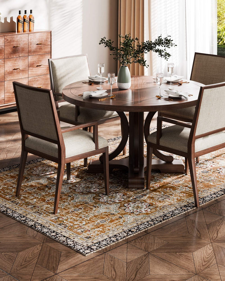 VEVOR Area Rug, 5 x 7 ft Large Washable Rug, Non-Slip and Tear-Resistant Soft Carpet, Pet & Child Friendly Modern Area Rugs, Indoor Mat for Bedroom, Office, Living Room, Kids Room, Entryway, Blue