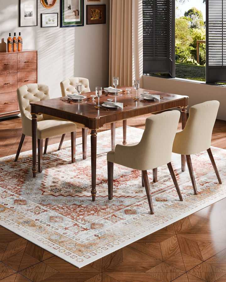 VEVOR Area Rug, 5 x 7 ft Large Washable Rug, Non-Slip and Tear-Resistant Soft Carpet, Pet & Child Friendly Modern Area Rugs, Indoor Mat for Bedroom, Office, Living Room, Kids Room, Entryway, Blue