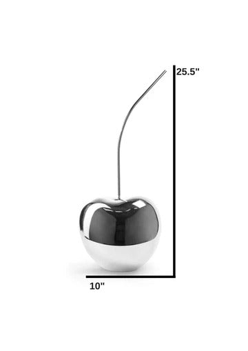Medium Chrome Cherry Sculpture 22" Tall