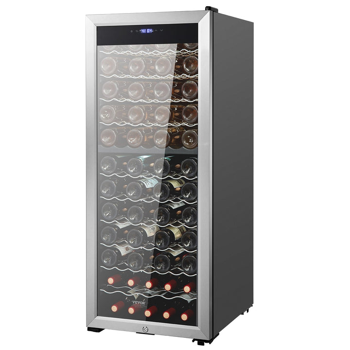 VEVOR 80-Bottle Wine Cooler, Dual Zone & Dual Temperature Wine Fridge, Freestanding Refrigerator with Circulating Air-cooling and Digital Control, Mirrored Glass Door with UV Protection, for Home Bar
