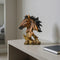 11" Antiqued Bronze And Black Polyresin Horse Tabletop Sculpture