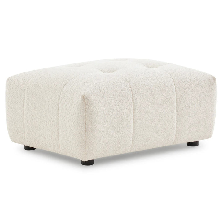 Kaynes Chic Tufted Ivory Boucle Ottoman