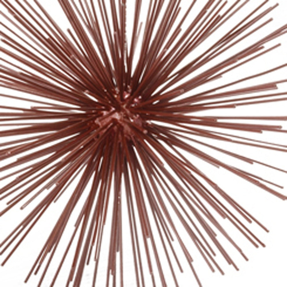 8" Silver Metal Spiky Sphere Tabletop Sculpture