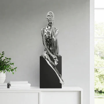 Antoinette Doll Sculpture with Base // Chrome