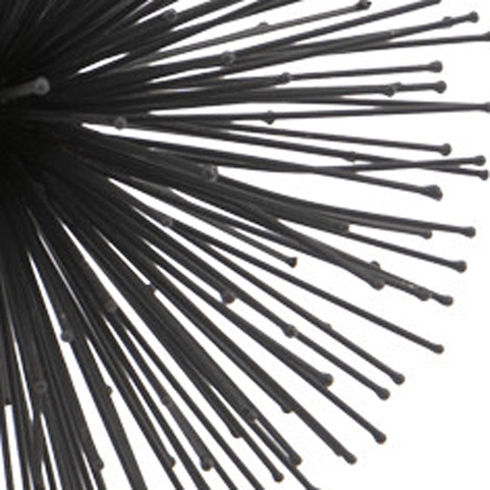 8" Silver Metal Spiky Sphere Tabletop Sculpture