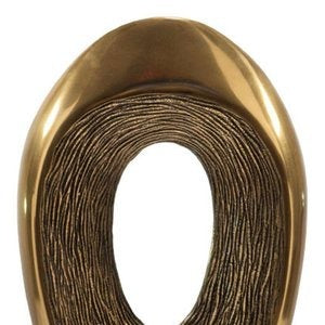 19" Gold And White Aluminum And Marble Abstract Tabletop Sculpture