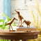 Set of Three Brown And Gold Polyresin Bird Figurine