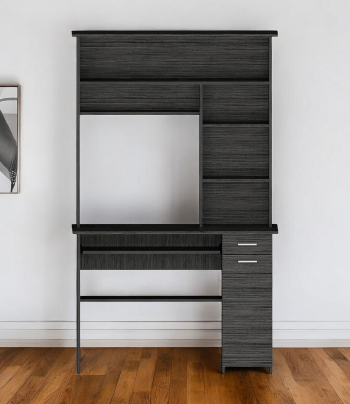 MetroHaven 43" Gray Computer Desk with Hutch
