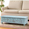 NEW 54" Aqua Carved And Distressed Solid Wood Lift Top Coffee Table