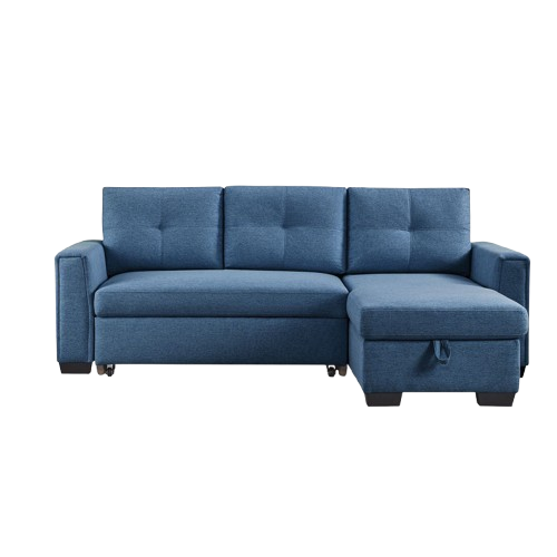 92" Blue Convertible Sleeper Sofa – Space-Saving Luxury for Modern Living