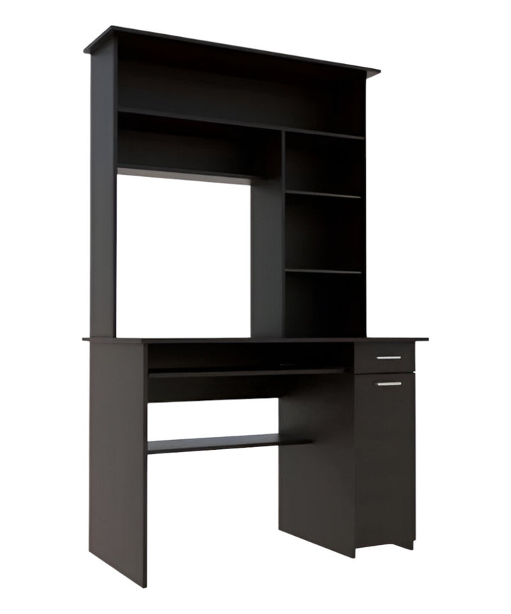 Zeno Executive Pro 43" Black Computer Desk with Hutch – Elevate Your Professional Workspace