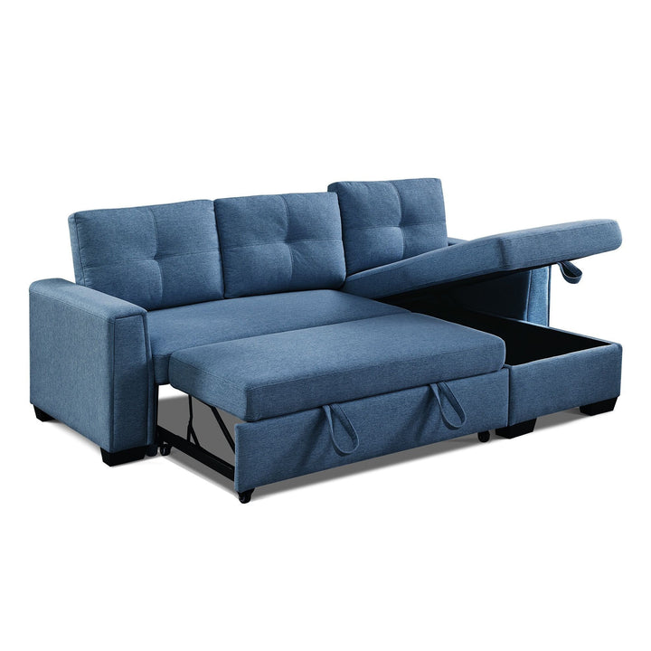 92" Blue Convertible Sleeper Sofa – Space-Saving Luxury for Modern Living