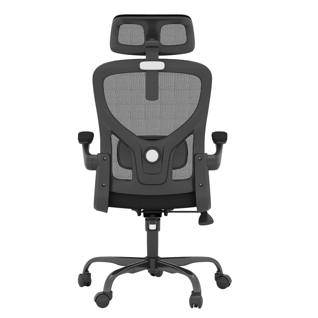 ErgoPro Black Mesh Adjustable Gaming Chair – Flip-Up Arms, Swivel Base & Enhanced Lumbar Support