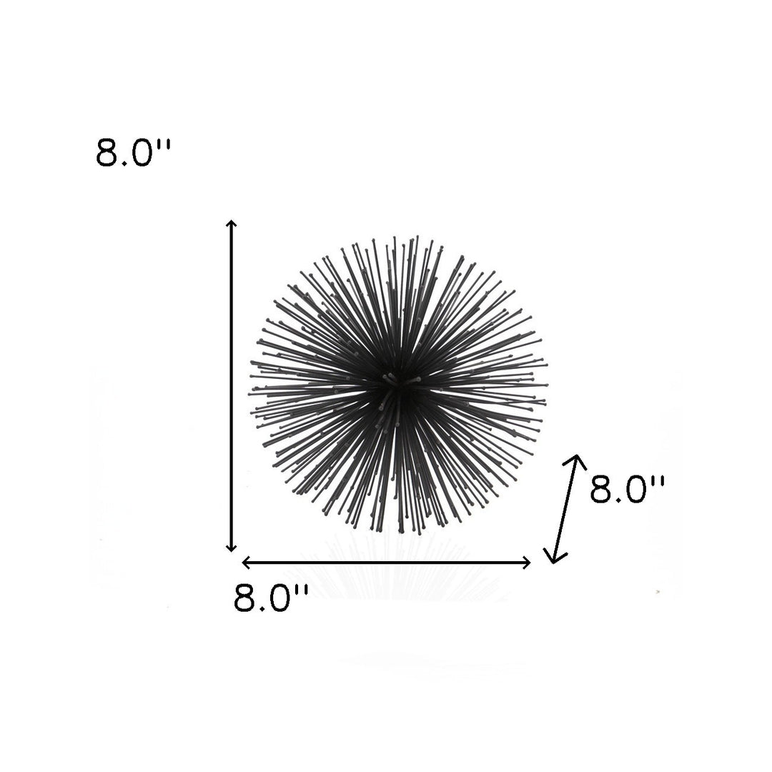 8" Silver Metal Spiky Sphere Tabletop Sculpture