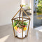 24" Gold Geometric Metal Tabletop Lantern Candle Holder