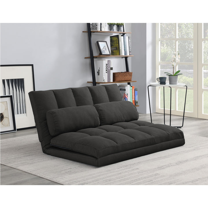 Compact Gray Convertible Sleeper Loveseat with Toss Pillows – The Ultimate Space-Saving Investment
