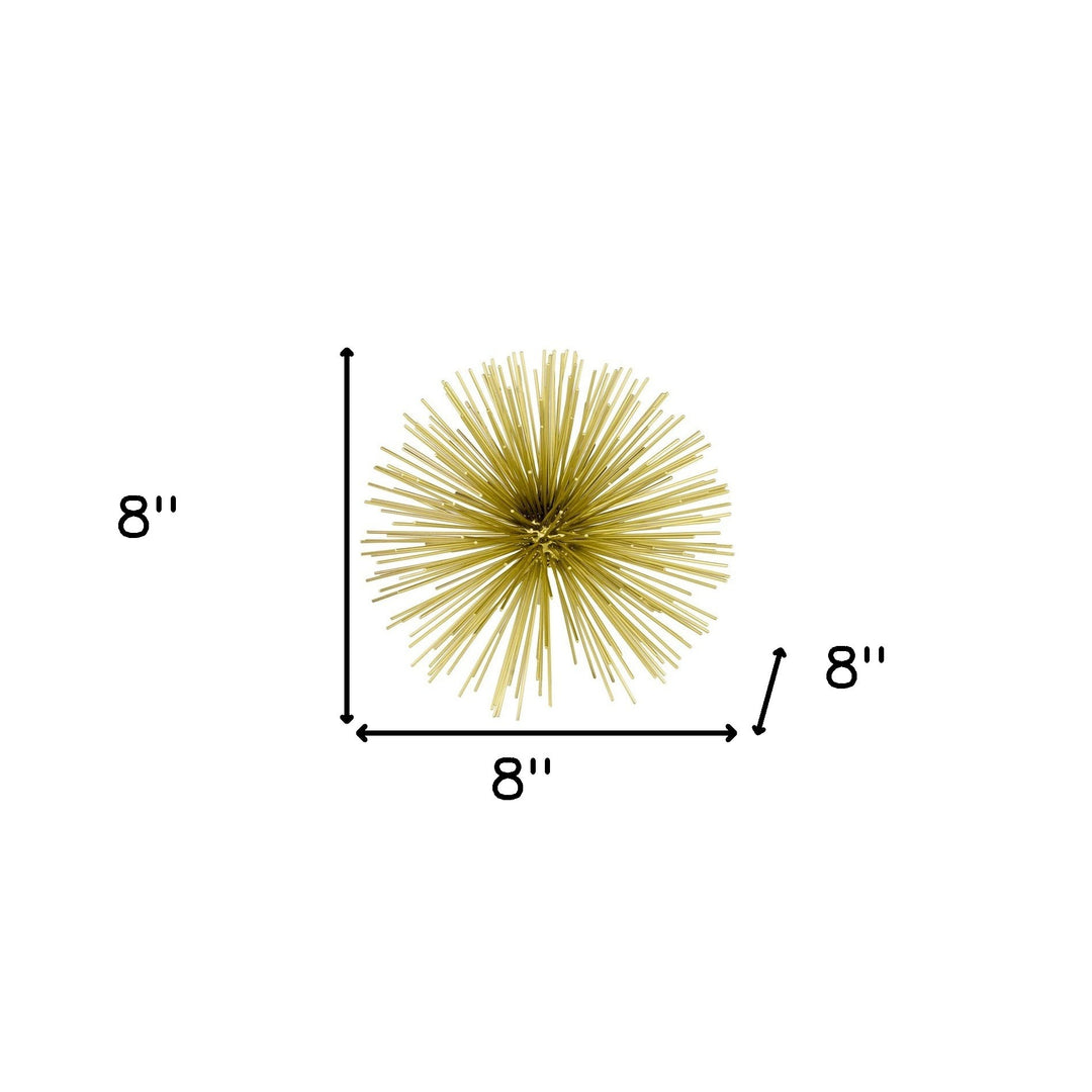 8" Silver Metal Spiky Sphere Tabletop Sculpture