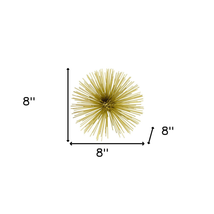 8" Silver Metal Spiky Sphere Tabletop Sculpture