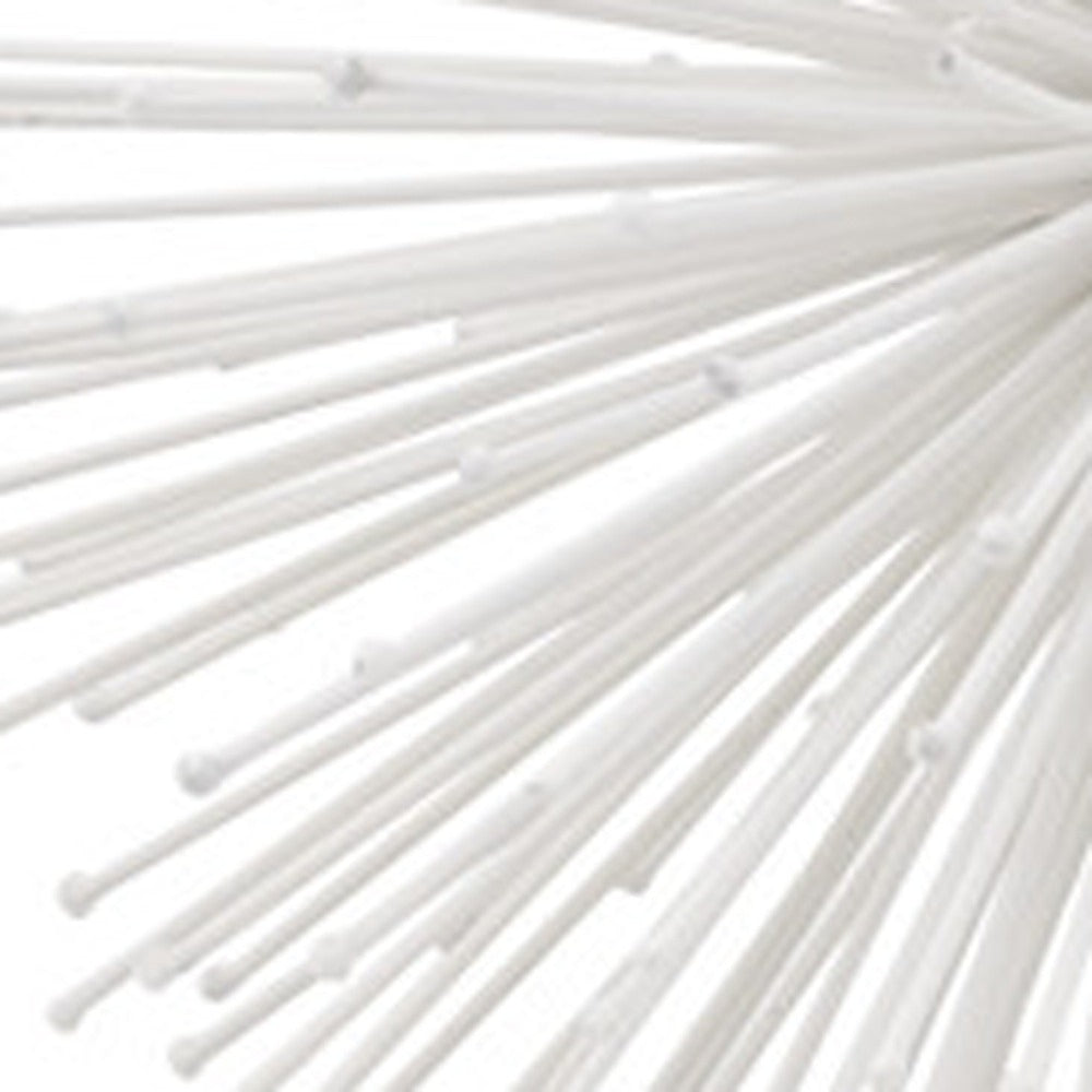 8" Silver Metal Spiky Sphere Tabletop Sculpture