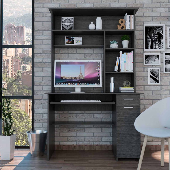 MetroHaven 43" Gray Computer Desk with Hutch