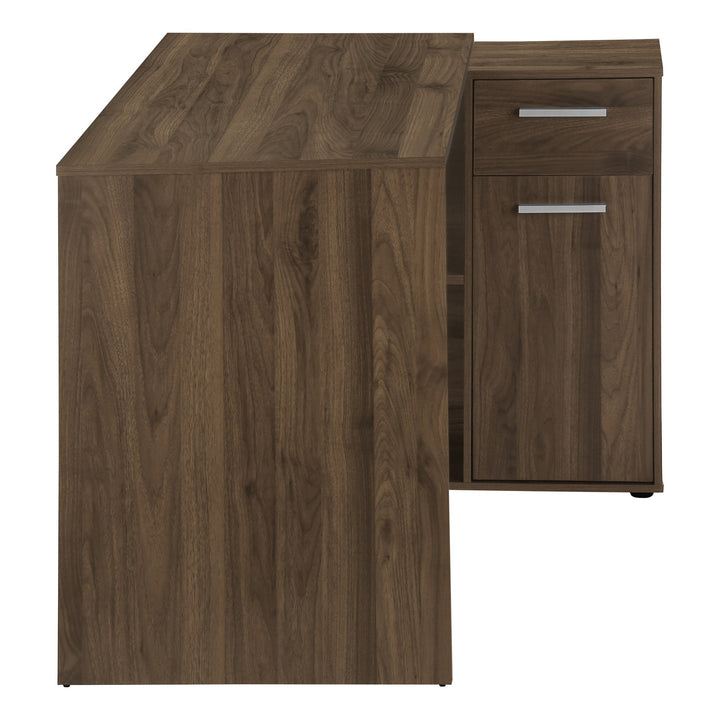 Executive Pro 46" Brown Wood L-Shape Computer Desk – Corner Command Center
