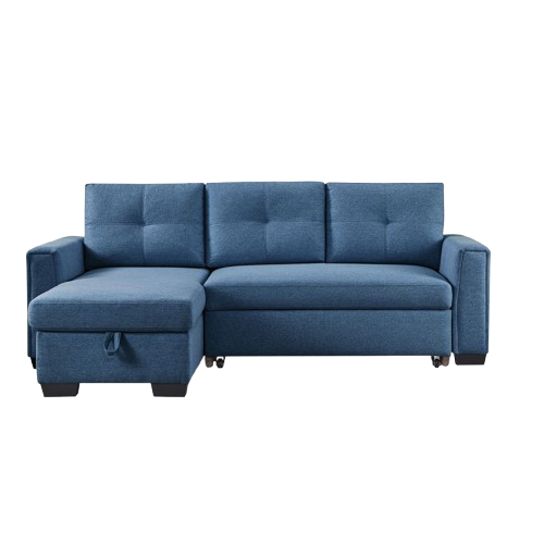 92" Blue Convertible Sleeper Sofa – Space-Saving Luxury for Modern Living