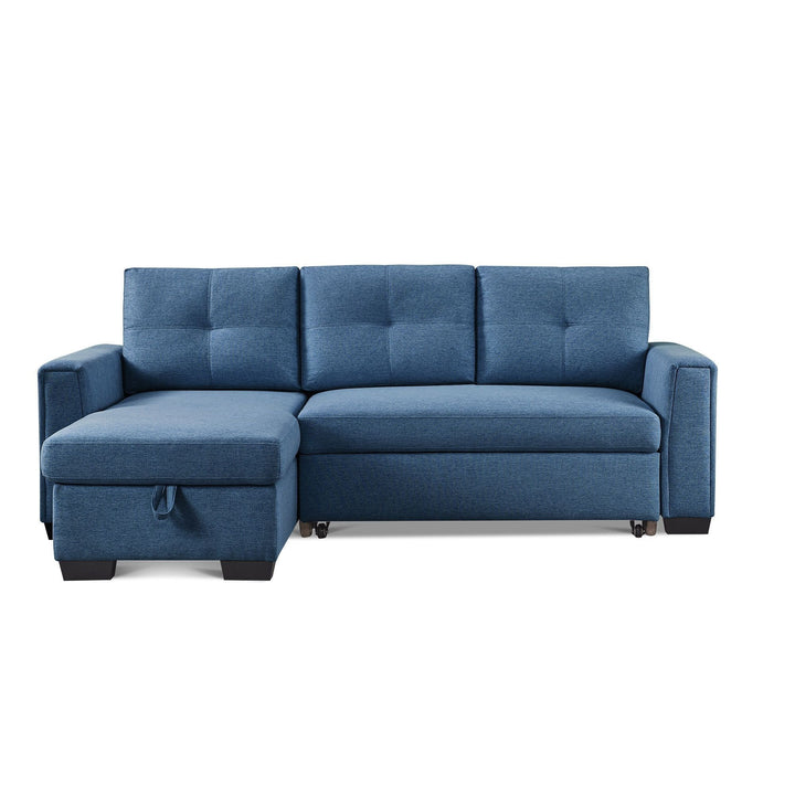 92" Blue Convertible Sleeper Sofa – Space-Saving Luxury for Modern Living