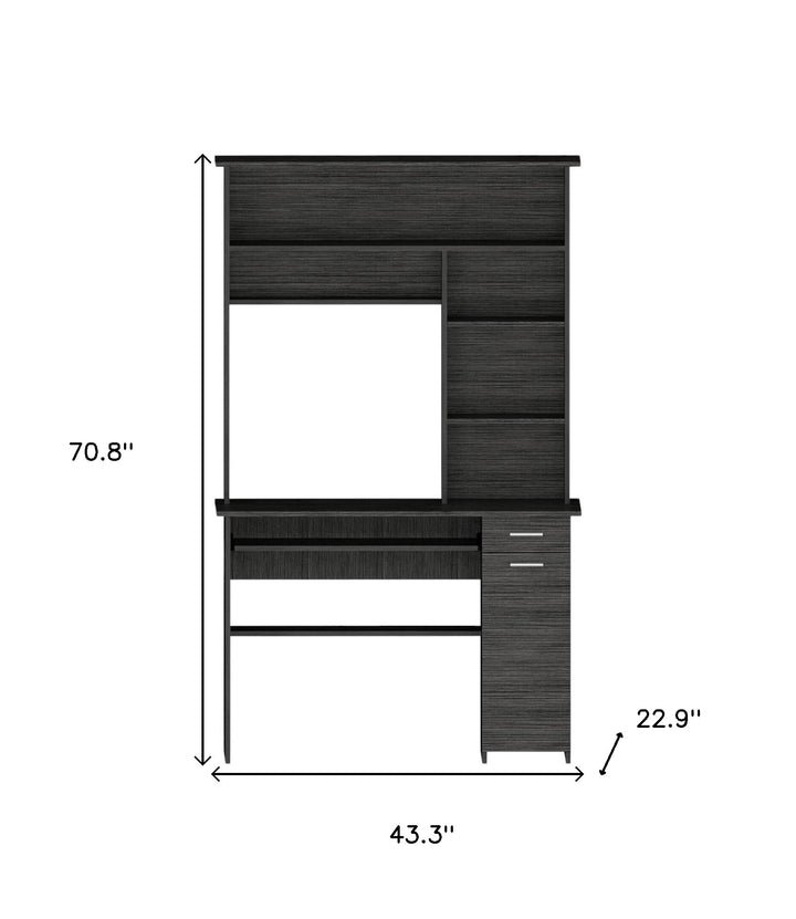 MetroHaven 43" Gray Computer Desk with Hutch