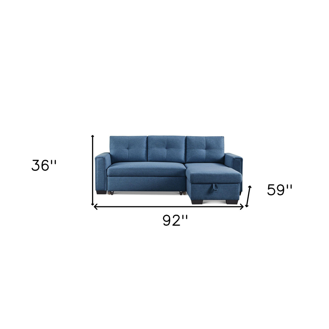 92" Blue Convertible Sleeper Sofa – Space-Saving Luxury for Modern Living