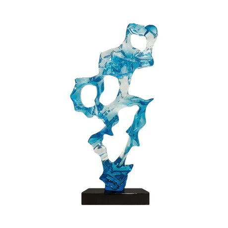 Clear Blue Resin Sculpture