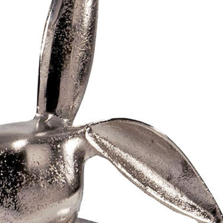 9" Silver Aluminum Rabbit Tabletop Sculpture